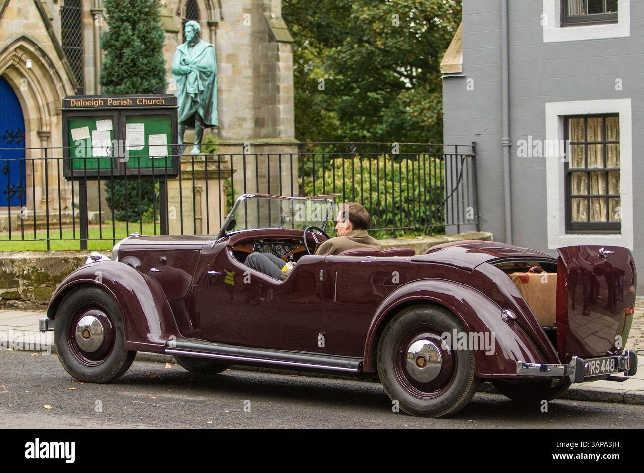 Tobias Menzies filme Outlander à Falkland, Fife Banque D'Images