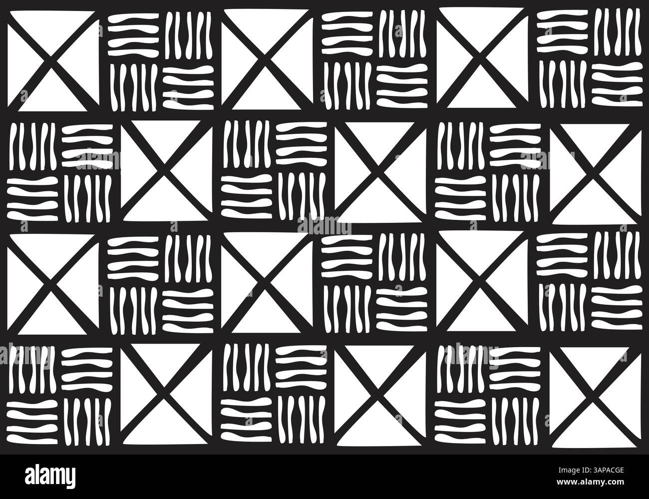 Le bogolan, ou bògòlanfini en bambara, est un tissu malien de l'ethnie Mandingo, teint selon une technique utilisée au Mali, au Burkina Faso, en Guinée, au Côte Illustration de Vecteur