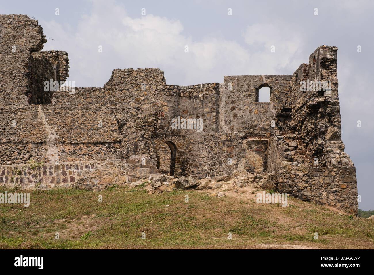 Ghana, Fort Amsterdam, construit par les Anglais entre 1638 et 1645 sous le nom de Fort Cormantin. Maintenant sur la liste du patrimoine mondial. Banque D'Images