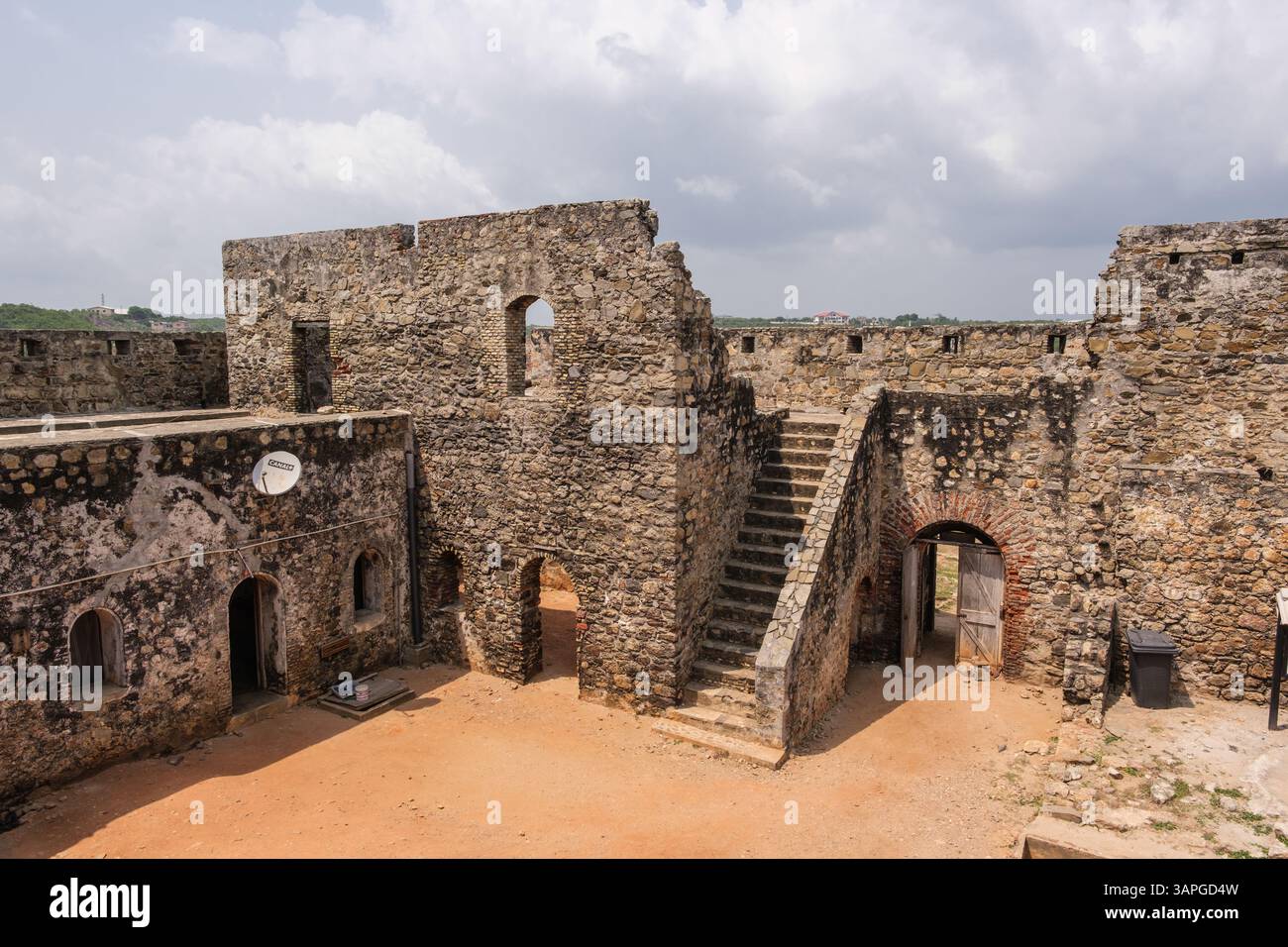 Ghana, intérieur du Fort Amsterdam, construit par les Anglais entre 1638 et 1645 sous le nom de Fort Cormantin. Maintenant sur la liste du patrimoine mondial. Banque D'Images