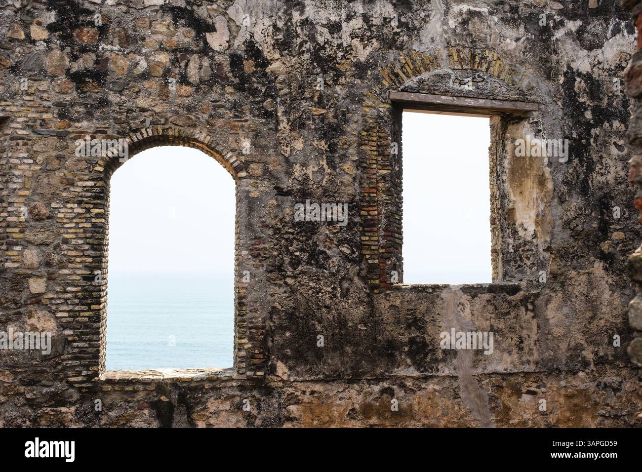 Ghana, Fort Amsterdam, construit par les Anglais entre 1638 et 1645 sous le nom de Fort Cormantin. Maintenant sur la liste du patrimoine mondial. Banque D'Images