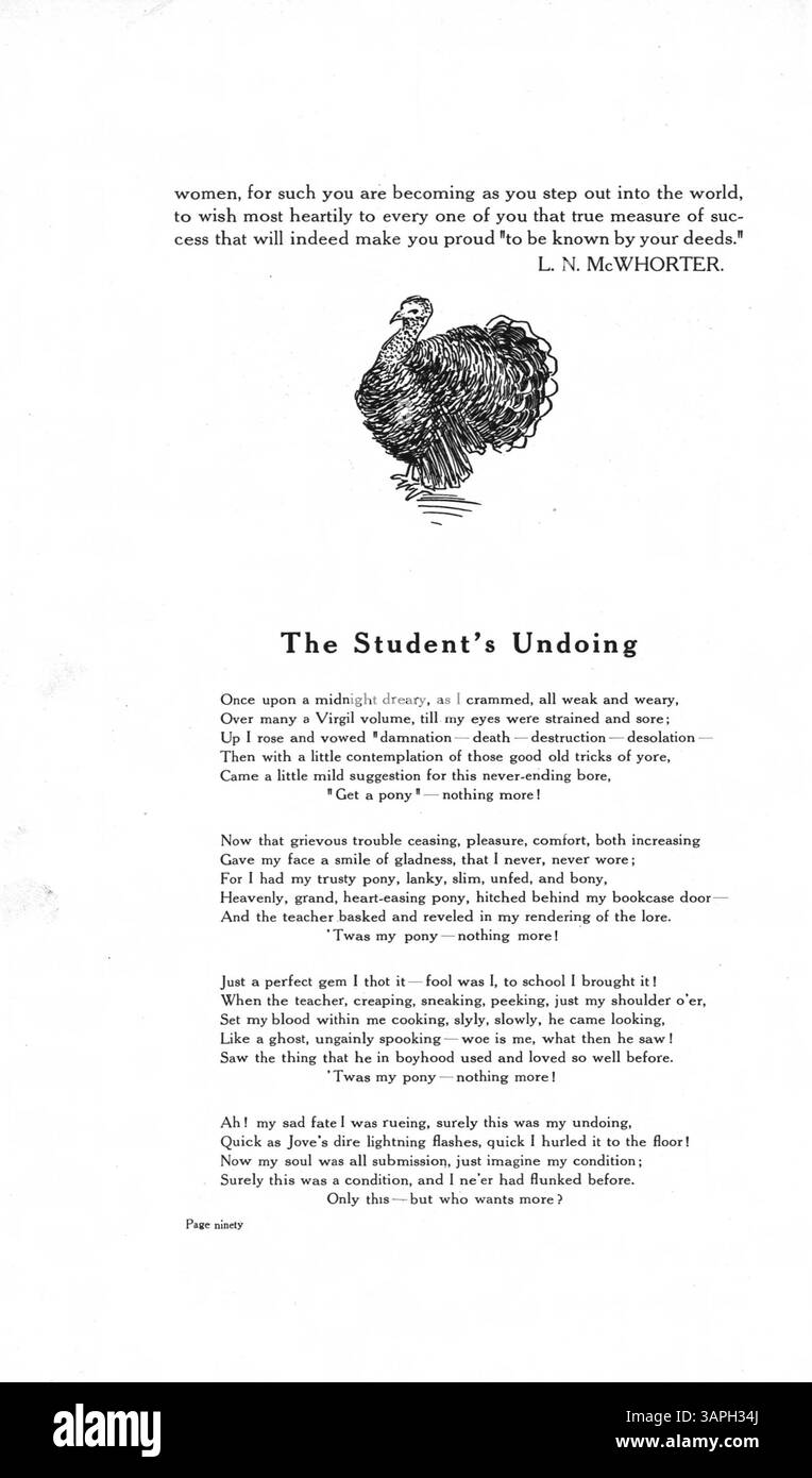 Le Central High Yearbook de 1907 offre un registre des étudiants, des enseignants, de l'athlétisme et des événements de l'école, avec un accent sur les étudiants afro-américains et leurs contributions au cours de l'année académique 1906-1907. Banque D'Images