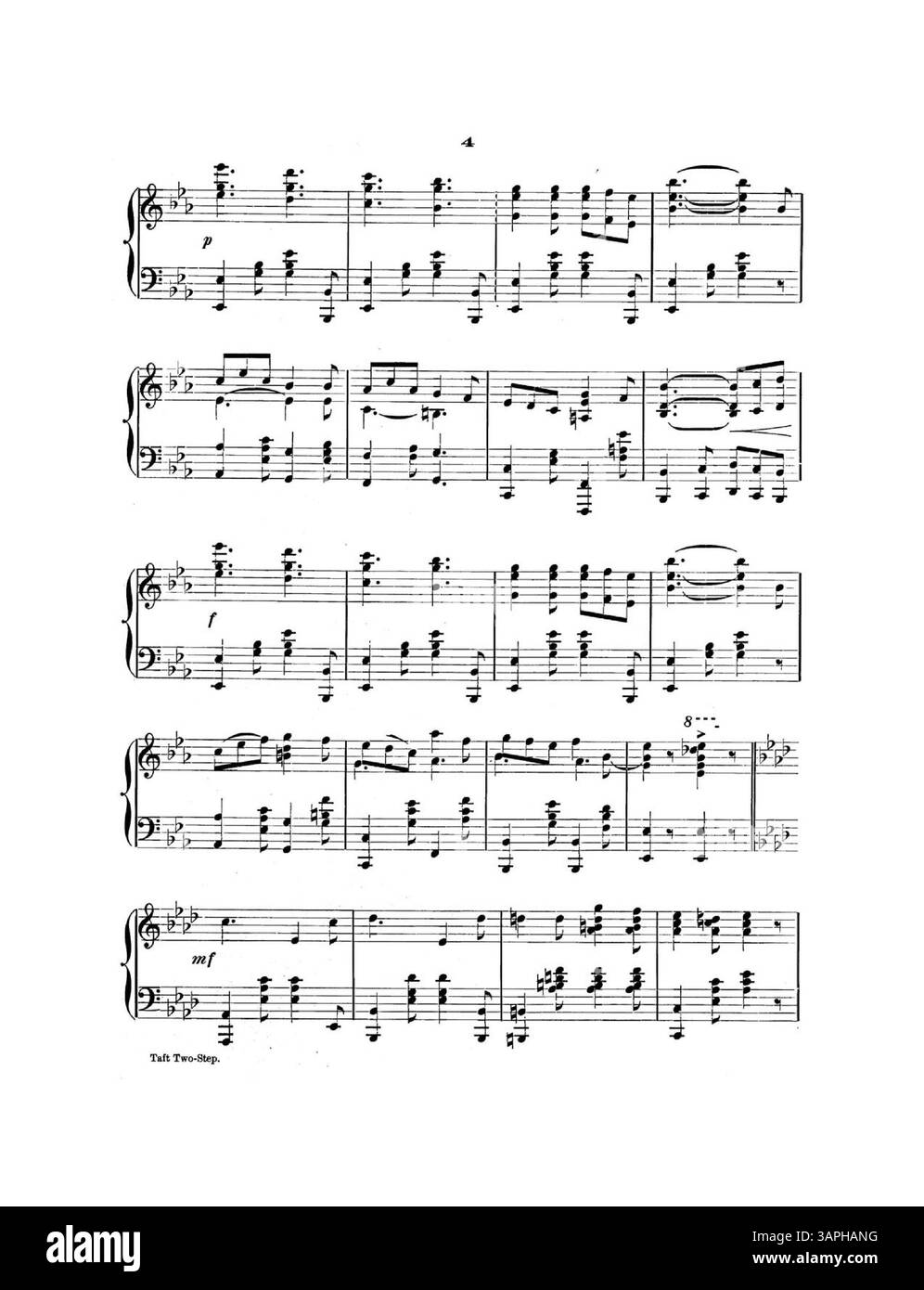 Cette copie du « Taft Two Step » fait partie de la collection des bibliothèques de l'Université de l'Oregon. La publication n'est pas datée, indiquant probablement ses origines du début du XXe siècle, et présente de la musique de danse populaire à l'époque. Banque D'Images