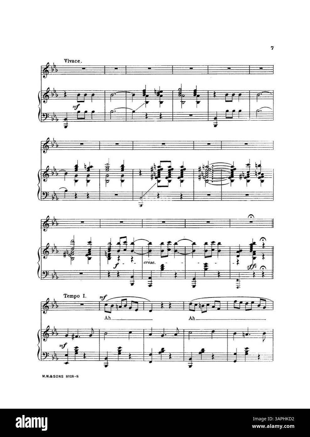 Partition pour 'Gay Butterfly' avec le numéro de plaque 8828. La reprise comprend la chanson The Farrar Waltz Song chantée par Miss Geraldine Farrar. La couverture arrière est une grande publicité pour la chanson Somebody Loves You Dear d'Annie Andros Hawley. La traduction française de Marie Madeleine Suck apparaît à la page 2. Banque D'Images