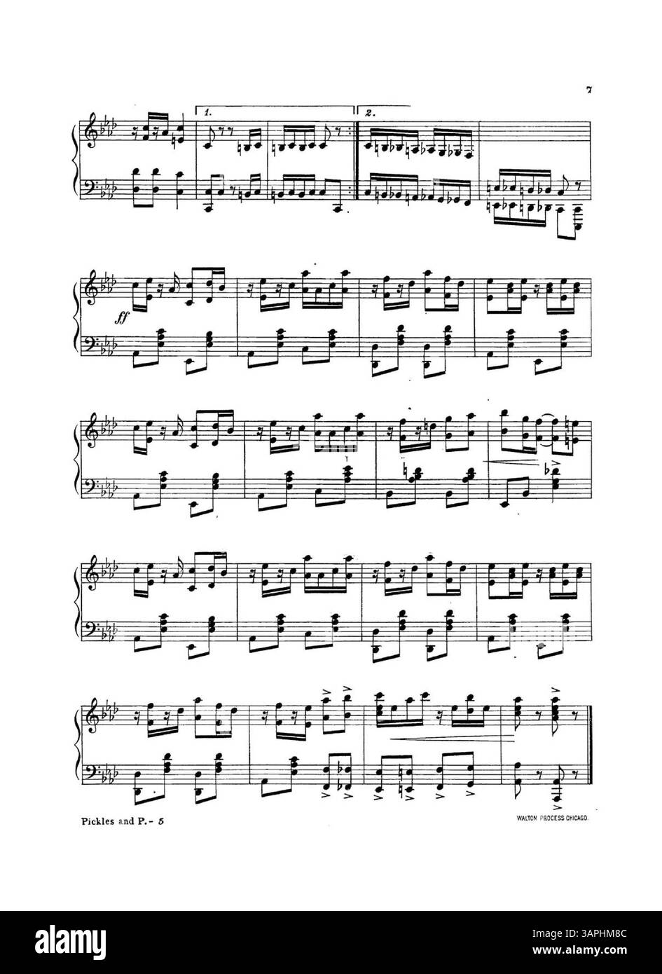 Le livret présente des extraits musicaux de « The Robin's Sweet Song Remembds me of You » et « Golden Lillies », ainsi qu'une danse en deux étapes, reflétant la culture musicale du début du XXe siècle. Banque D'Images