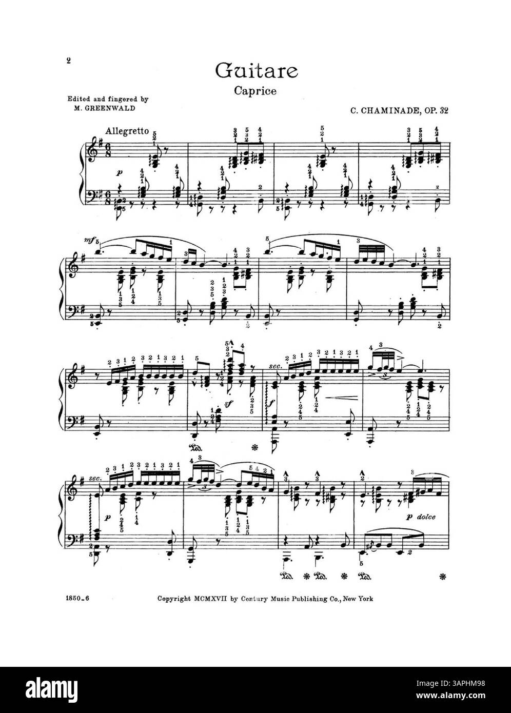 Cette partition fait partie de l'édition Century'Foreign compositions, Series III', édité par M. Greenwald. Il présente « 5 nouveaux favoris de salon », avec les premières lignes de musique annoncées sur la couverture arrière. Banque D'Images
