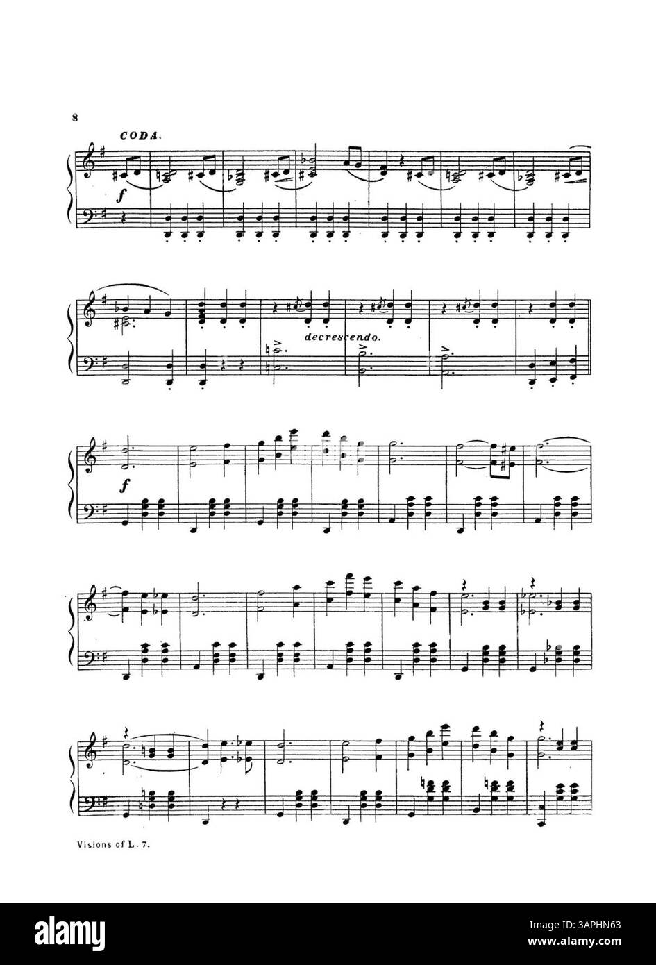 Visions of Love Waltzes comprend une publicité sur la couverture intérieure pour Flowerland de Sara B. Egan et Love's consolation de Geo. L. Spaulding sur la couverture arrière. IDA G. Bierman, compositeur de 'Laughing Waters', est également mis en évidence. Banque D'Images