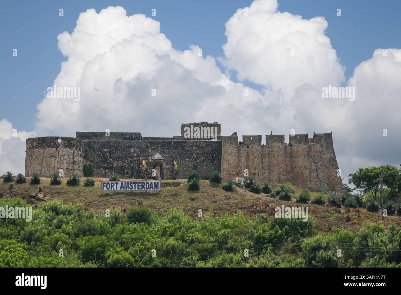Ghana, Fort Amsterdam, construit par les Anglais entre 1638 et 1645 sous le nom de Fort Cormantin. Maintenant sur la liste du patrimoine mondial. Banque D'Images