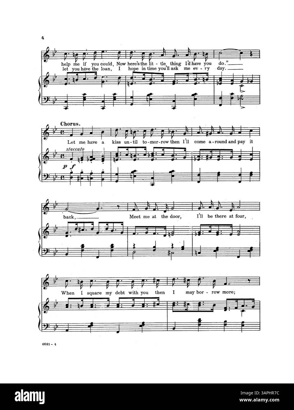 Cette partition de Let me Have a Kiss Until Tomorrow comprend des paroles de Thomas J. Gray et de la musique d'Edna Williams, avec une publicité pour une autre ballade, Soul of My Soul, Heart of My Heart, au dos de la pochette. Banque D'Images