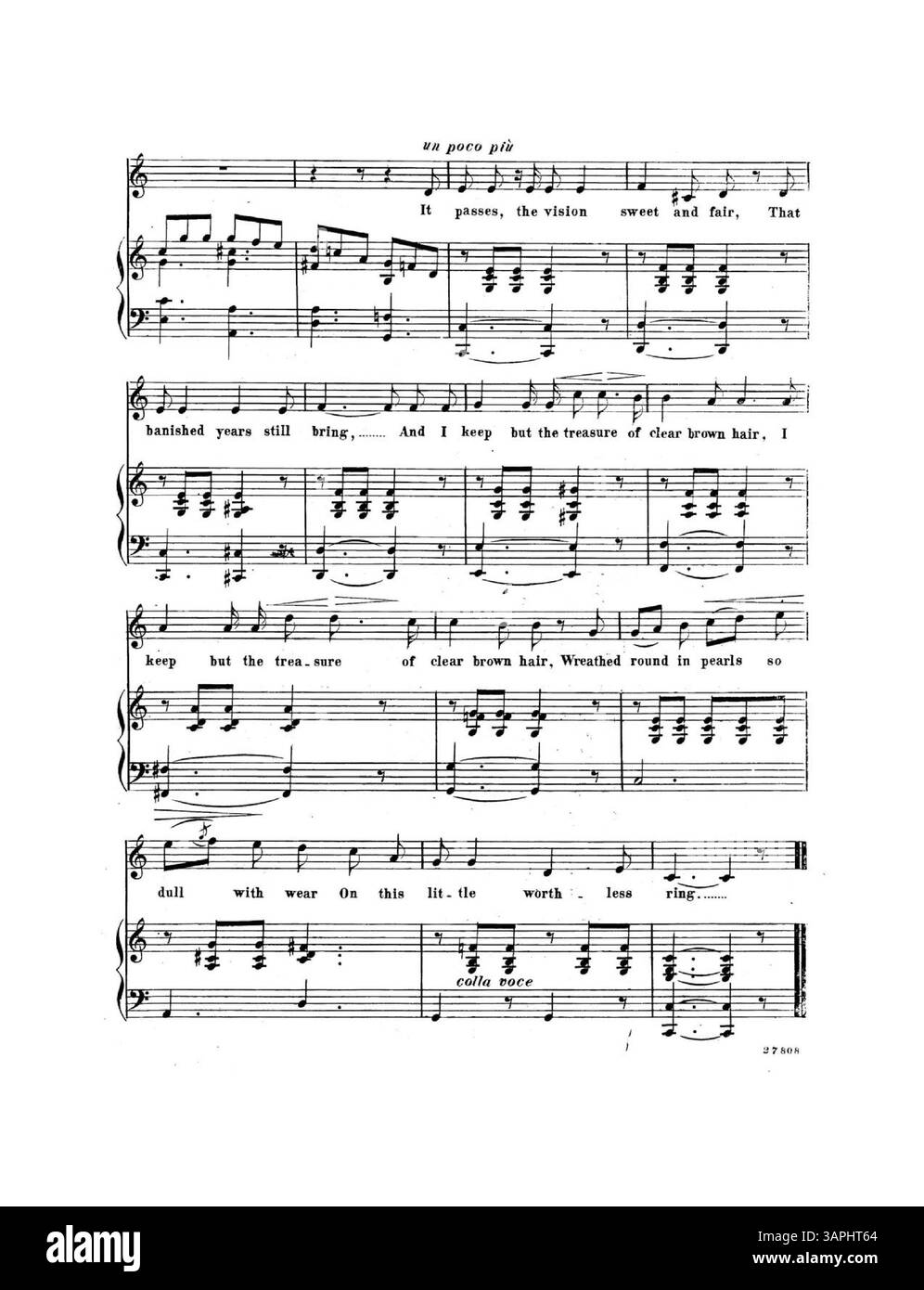 Ce poème, 'Only a Time Wored Circle of Gold', de M.G.T., associé à la plaque numéro 27808, reflète la signification symbolique d'une bague en or usée par le temps. Banque D'Images