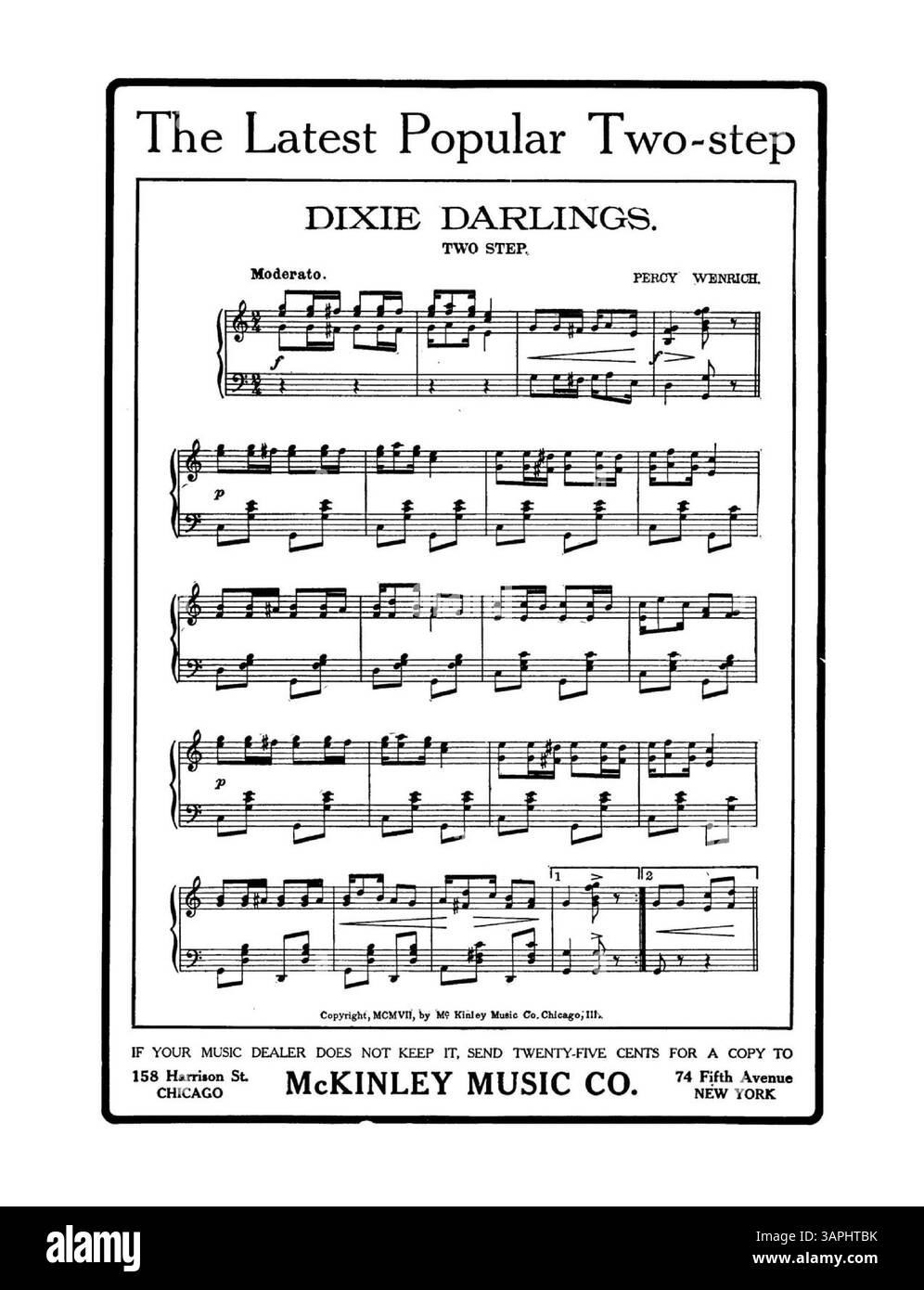 'Newsboys Sweetheart' de Maude Anita Hart, dédié 'à Bert Wadhams'. Numéro de plaque 1010. La couverture arrière annonce 'Dixie Darlings', un populaire en deux étapes. La couleur de l'image numérique peut différer de l'original. Banque D'Images