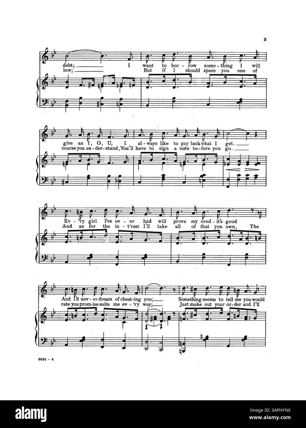 La partition de Let me Have a Kiss Until Tomorrow comprend des paroles de Thomas J. Gray et de la musique d'Edna Williams. La couverture arrière comporte une publicité pour Soul of My Soul, Heart of My Heart, une ballade bien connue. Banque D'Images