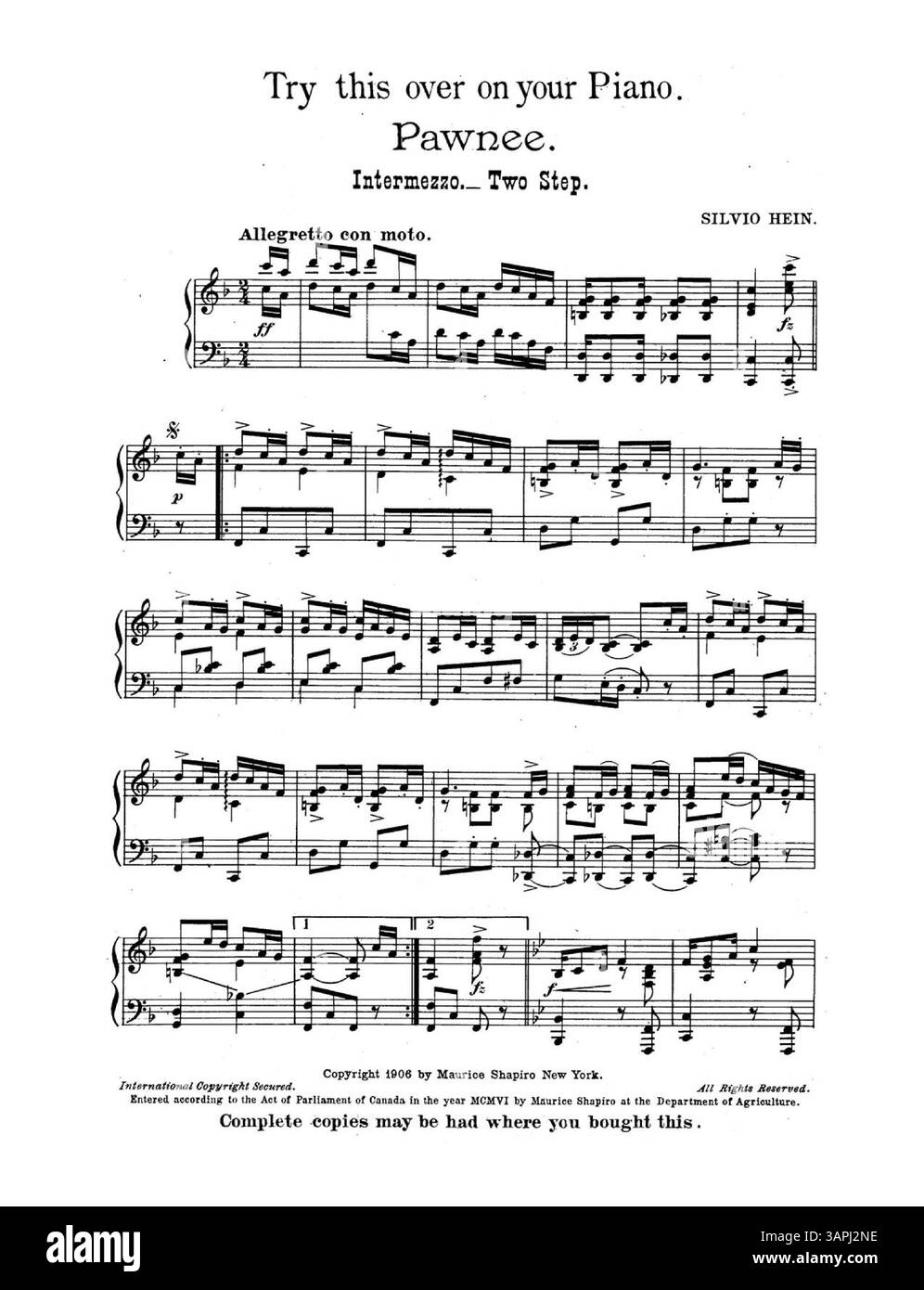 Une pièce musicale avec des paroles d'Edward Madden et de la musique de Dolly Jardon. La couverture comporte une publicité pour Pawnee Intermezzo-Two Step de Silvio Hein et des extraits musicaux pour Hits That Are Heard. Inclut la publicité de l'éditeur. La couleur peut différer de l'original et les détails des annotations peuvent être obtenus auprès des services musicaux. Banque D'Images