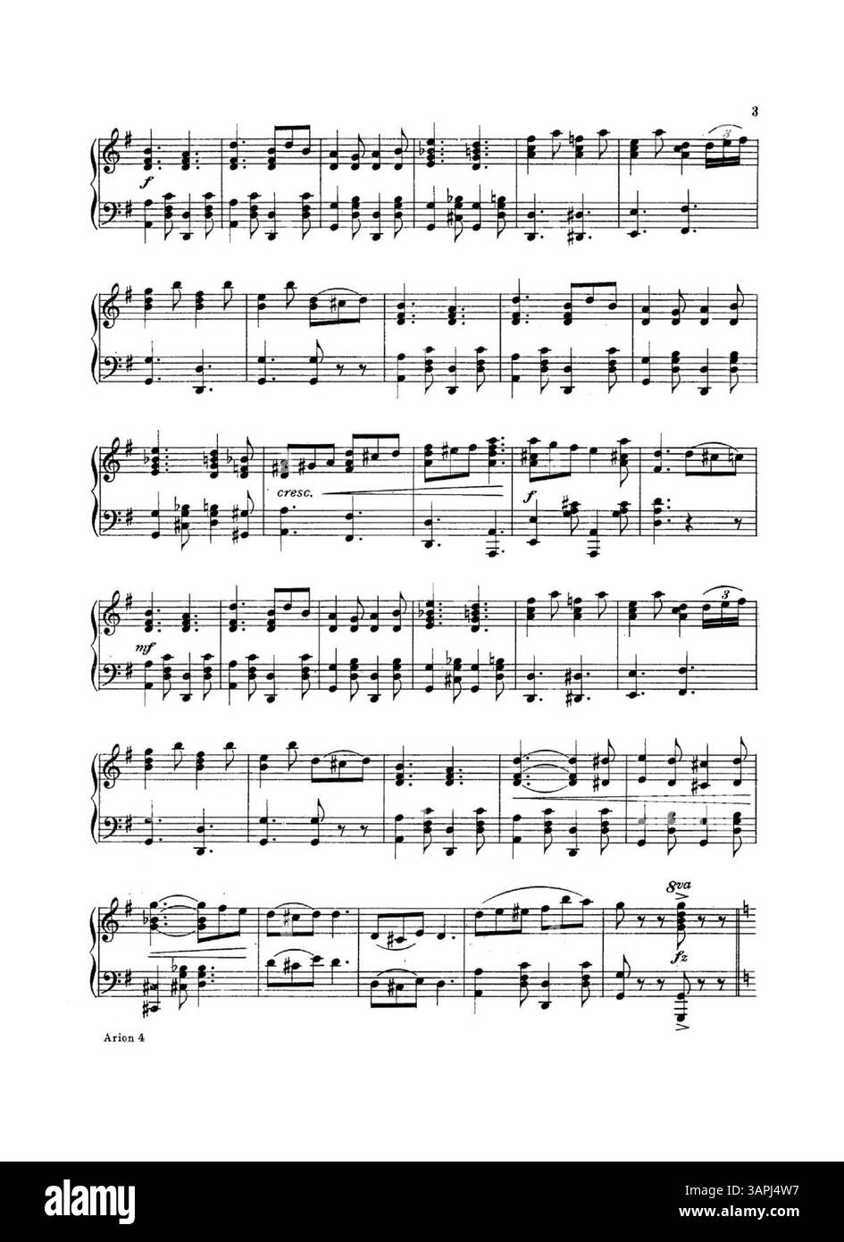 Un document du département des services musicaux des bibliothèques de l'Université de l'Oregon intitulé 'Arion', numérisé et dans le domaine public aux États-Unis. Il fait partie de leur collection d'archives musicales. Banque D'Images