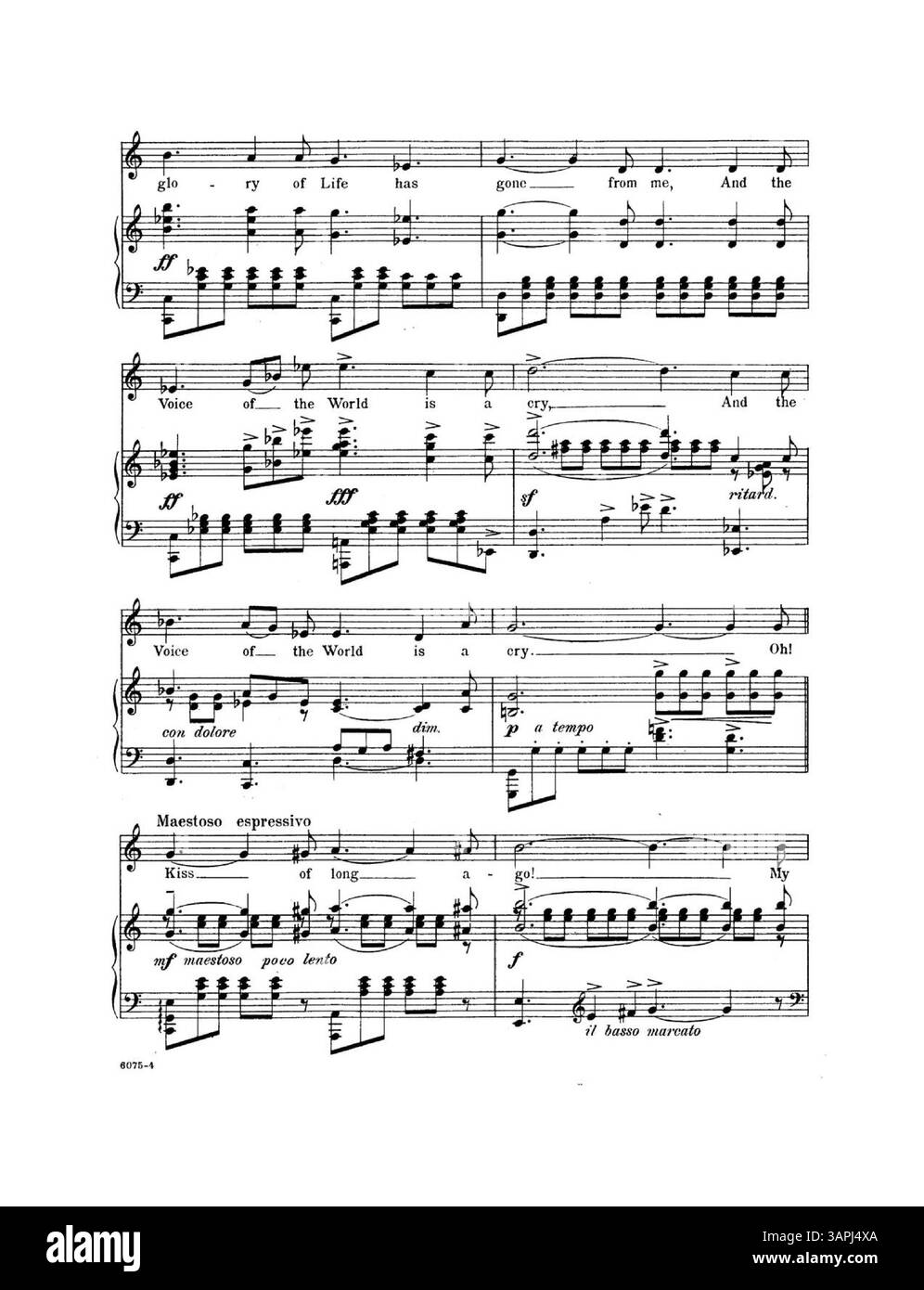 'The Kiss of long Ago' d'Irma Abercrombie est une composition musicale arrangée pour voix moyenne en C, avec une dédicace à Mr. et Mrs Harry Sherwood de San Francisco, Californie. Il comporte une déclaration de copyright pour le Mexique. Banque D'Images