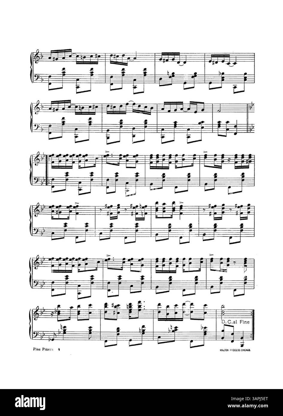 Ce chiffon est composé par le créateur de 'Laughing Water', avec une pochette dédiée aux parents du compositeur, Mr. et Mrs. Bierman. The Back comporte une publicité pour les chansons de W.C. Polla Co. avec des extraits musicaux. Banque D'Images