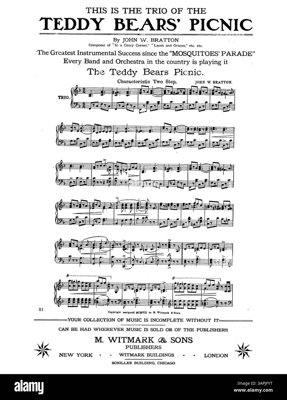 Be True, Dear Heart de Beautiful Songs by Annie Andros Hawley, publié par M.W. & sons, numéro de plaque 8294. La couverture arrière présente 'The Teddy Bears Picnic' de John W. Bratton. La couleur des images numériques peut différer de l'original, avec une absence potentielle d'annotation. Pour plus de détails sur les annotations, contactez Music services. Banque D'Images