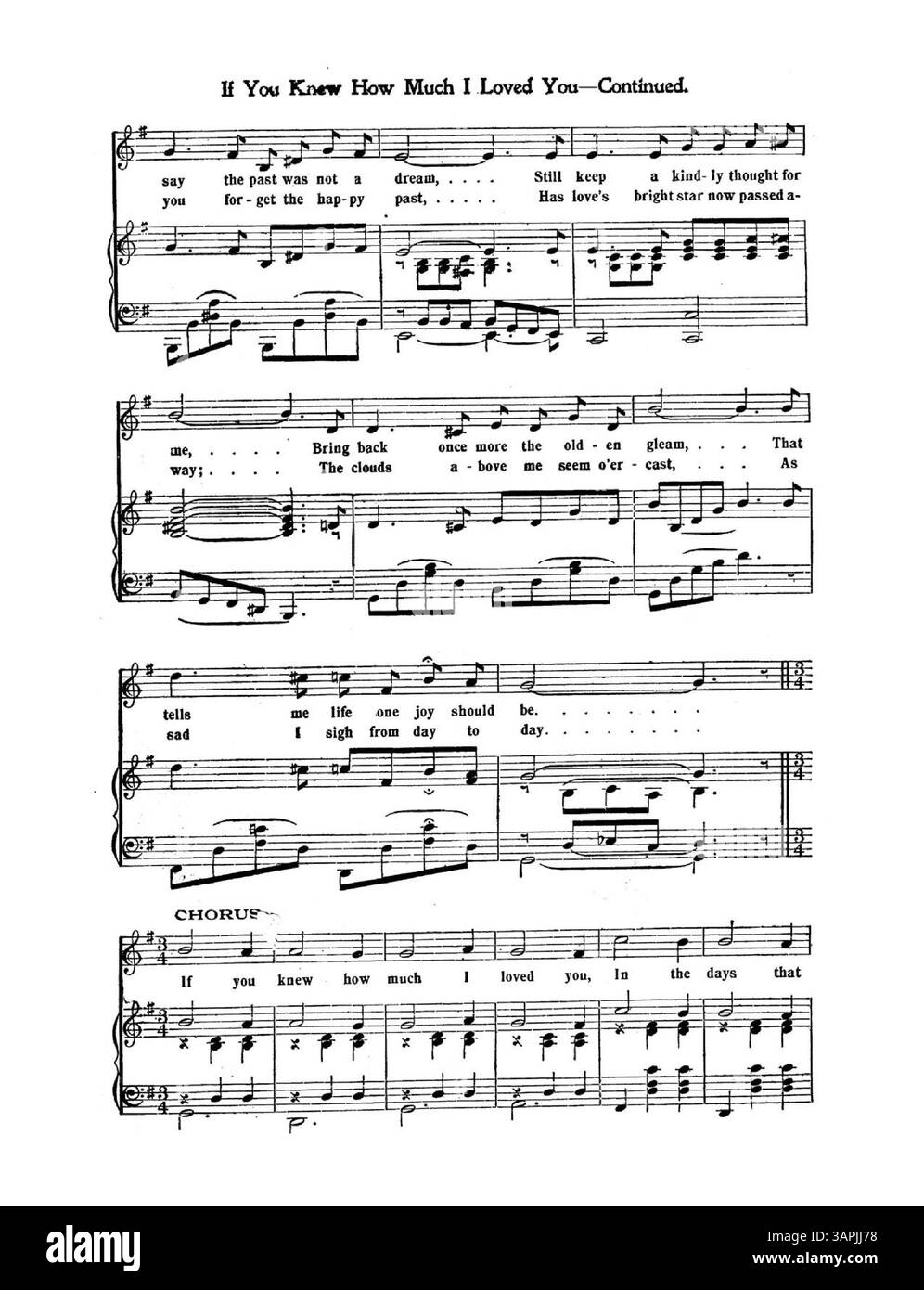 Un supplément musical du New York American and Journal, daté du 23 juillet 1905, avec la chanson If You Know How Much I Loved You, écrite, composée et chantée par Miss Emily Smith. La représentation des couleurs dans l'image numérique peut différer de l'original, et des annotations peuvent être disponibles sur demande. Banque D'Images
