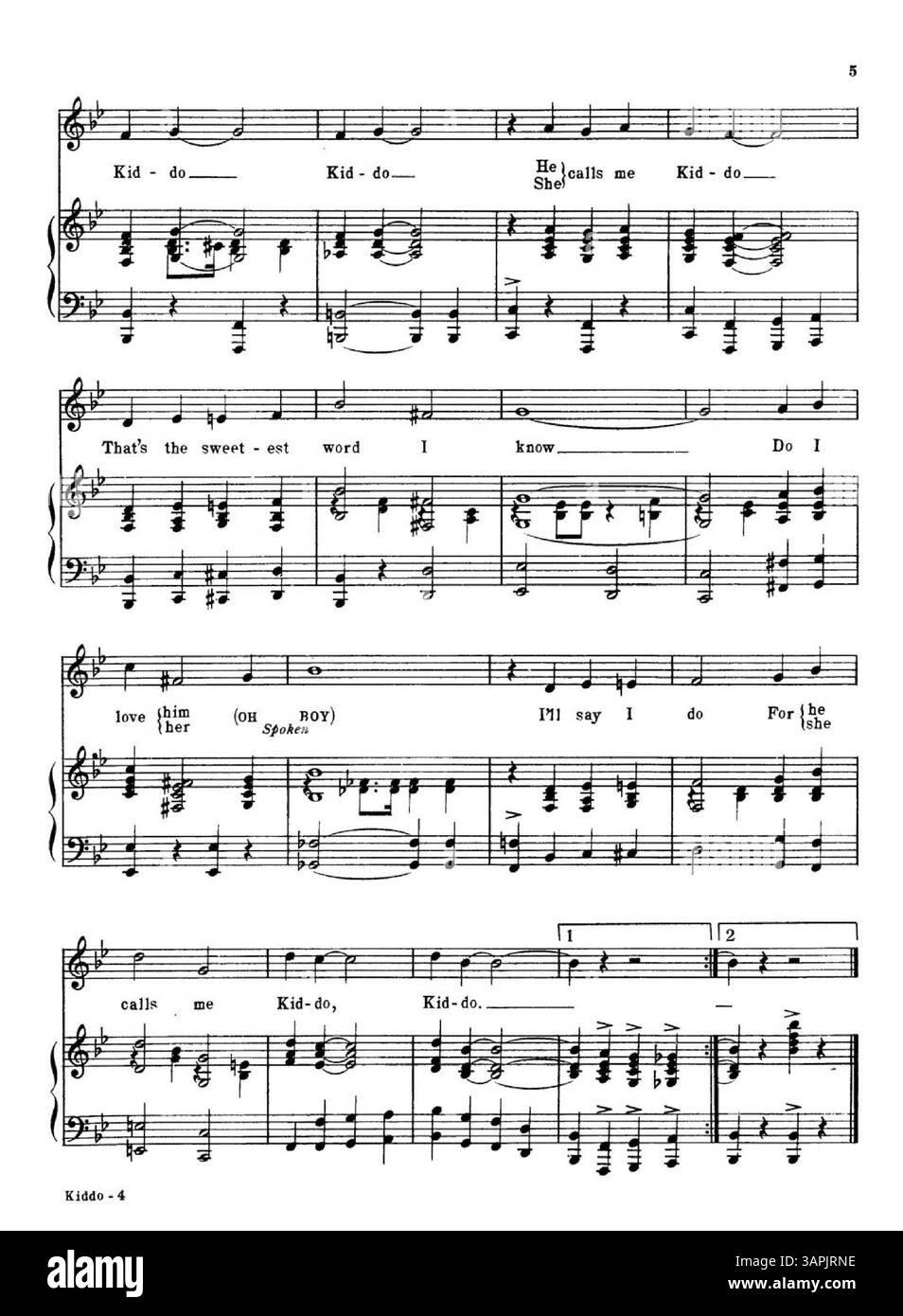 Cette reprise de « Kiddo Kiddo », une chanson populaire de Fox-Trot dans la collection des bibliothèques de l'Université d'Oregon, incarne l'esprit vif de la musique de danse des années 1920. Banque D'Images