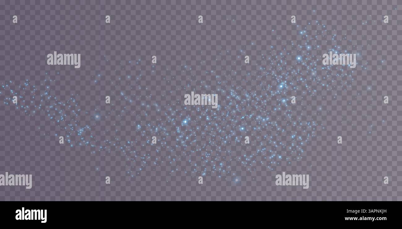 Particules bleues scintillantes et chatoyantes sur une belle surface de fond transparente Illustration de Vecteur