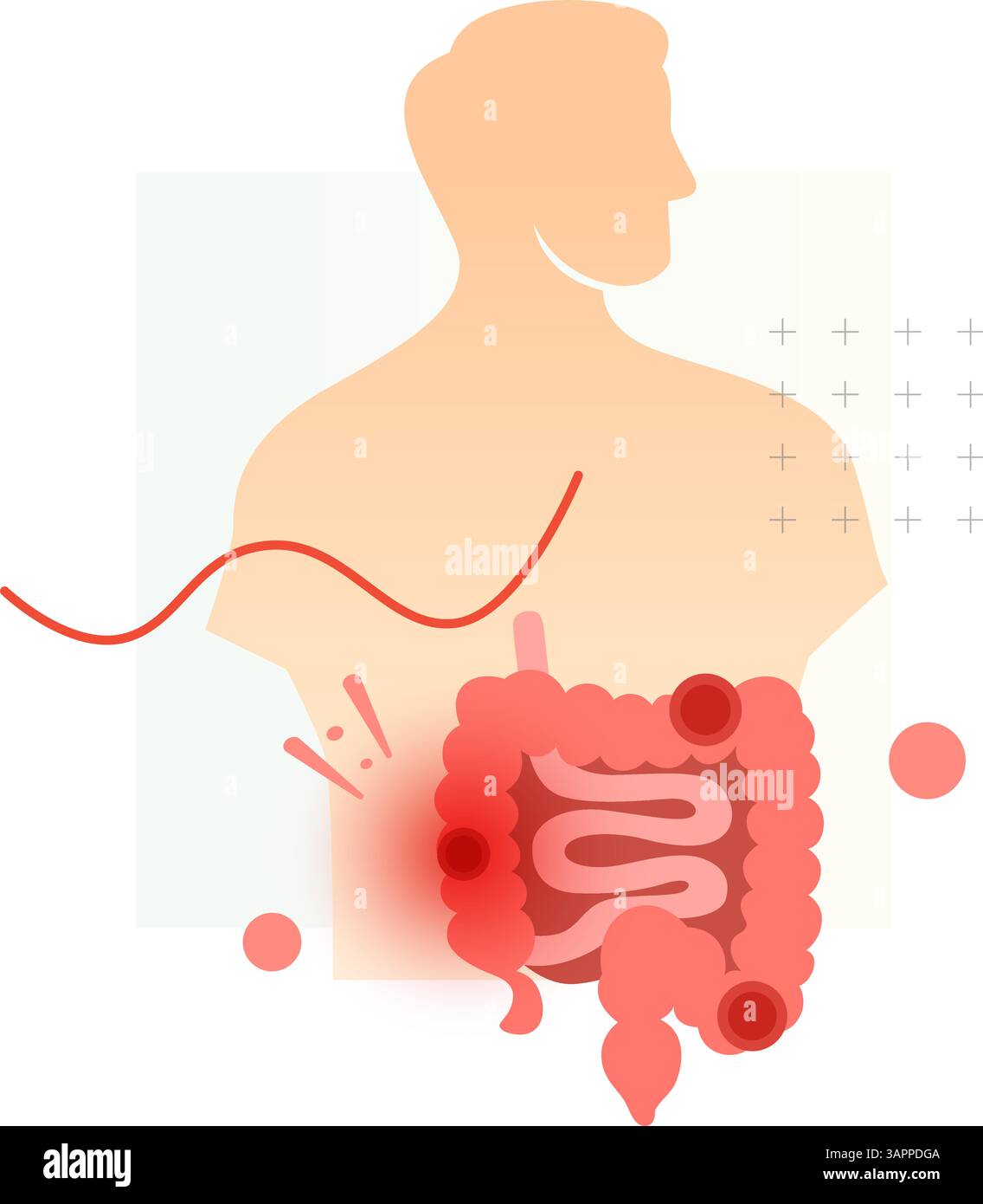 Personne souffrant de douleurs à l'estomac - constipation - illustration en tant que fichier EPS 10 Illustration de Vecteur