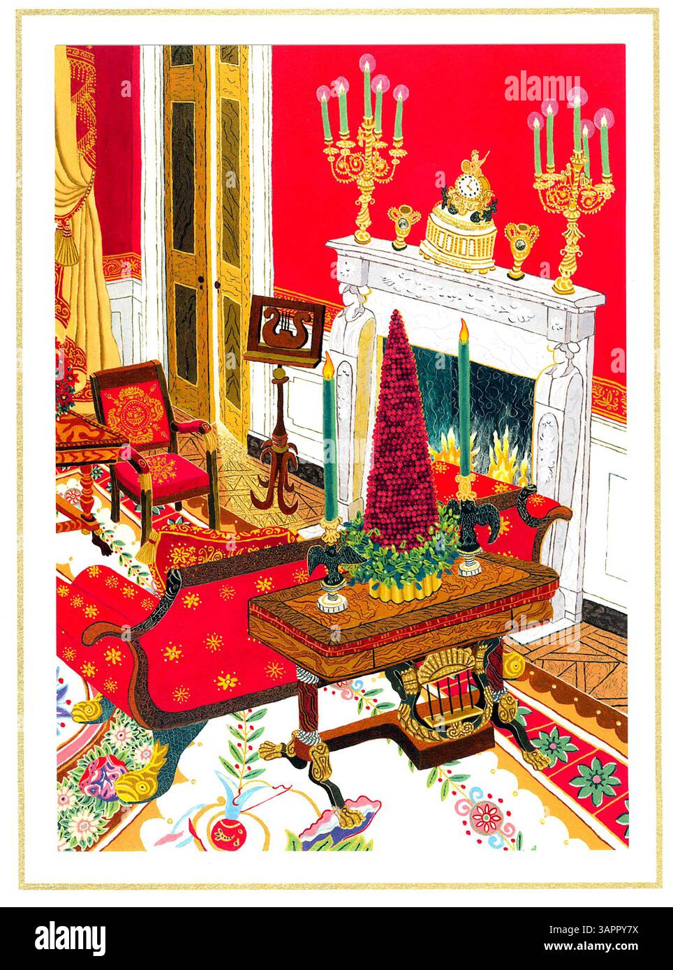 JAN. 4, 2005 - K41011AR.PRÉSIDENT GEORGE W BUSH ET SA FEMME LAURA BUSH. CARTE DE VOEUX DE NOËL. FOURNI PAR : 2004.(image de crédit : © Globe photos/ZUMAPRESS.com) Banque D'Images