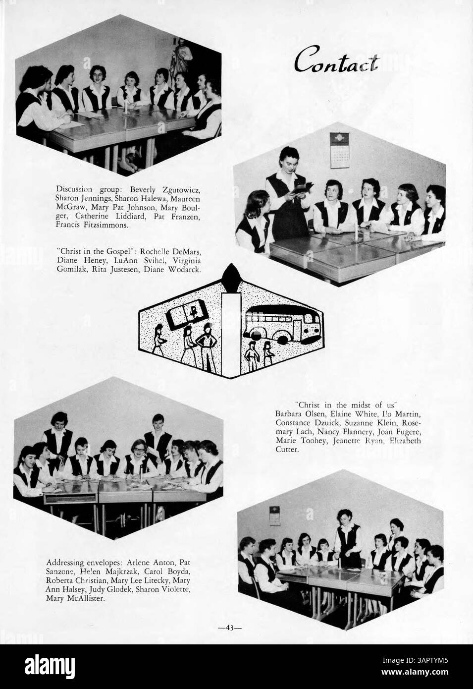 Cette édition de l'annuaire 'Paduan 1955' de la Société Anthony High School enregistre les moments clés de l'année scolaire 1954-1955 en mettant en avant les élèves, les enseignants, l'athlétisme et les clubs. Banque D'Images