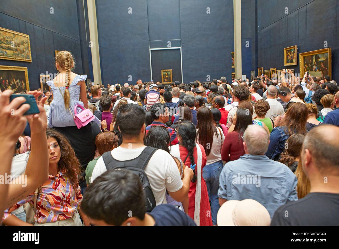 Peinture de Mona Lisa au musée du Louvre, Paris, France Banque D'Images