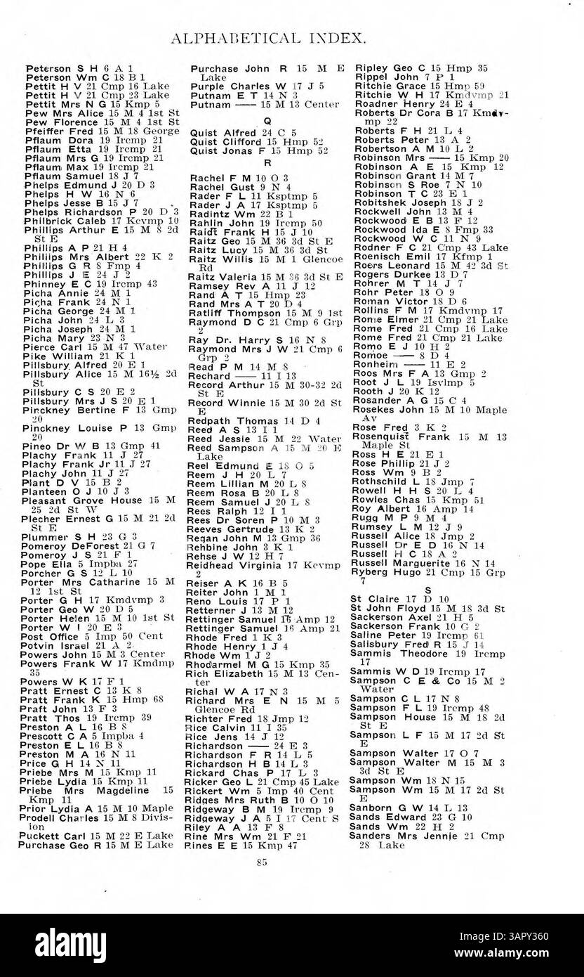 La carte du lac Minnetonka identifie ses baies, canaux, lacs et villes. Les points rouges surlignent les emplacements répertoriés dans un annuaire dans collections spéciales. Les pages 27-34 de l'index sont manquantes. Banque D'Images La carte du lac Minnetonka identifie ses baies, canaux, lacs et villes. Les points rouges surlignent les emplacements répertoriés dans un annuaire dans collections spéciales. Les pages 27-34 de l'index sont manquantes. Banque D'Images