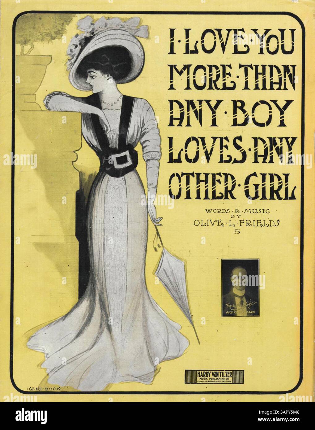 La couverture arrière de cette publication comporte un extrait musical d'une page entière de la chanson If I Should Fall in Love with You. Banque D'Images