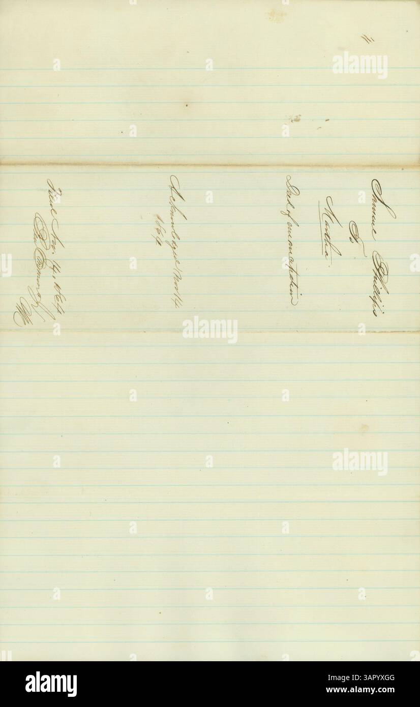 Ce certificat d'émancipation, daté du 14 novembre 1864, accorde la liberté à Martha, âgée d'environ vingt-six ans, du service de Samuel Philips dans le comté de Charles, Missouri, marquant un événement important dans la période d'après-guerre de Sécession. Banque D'Images