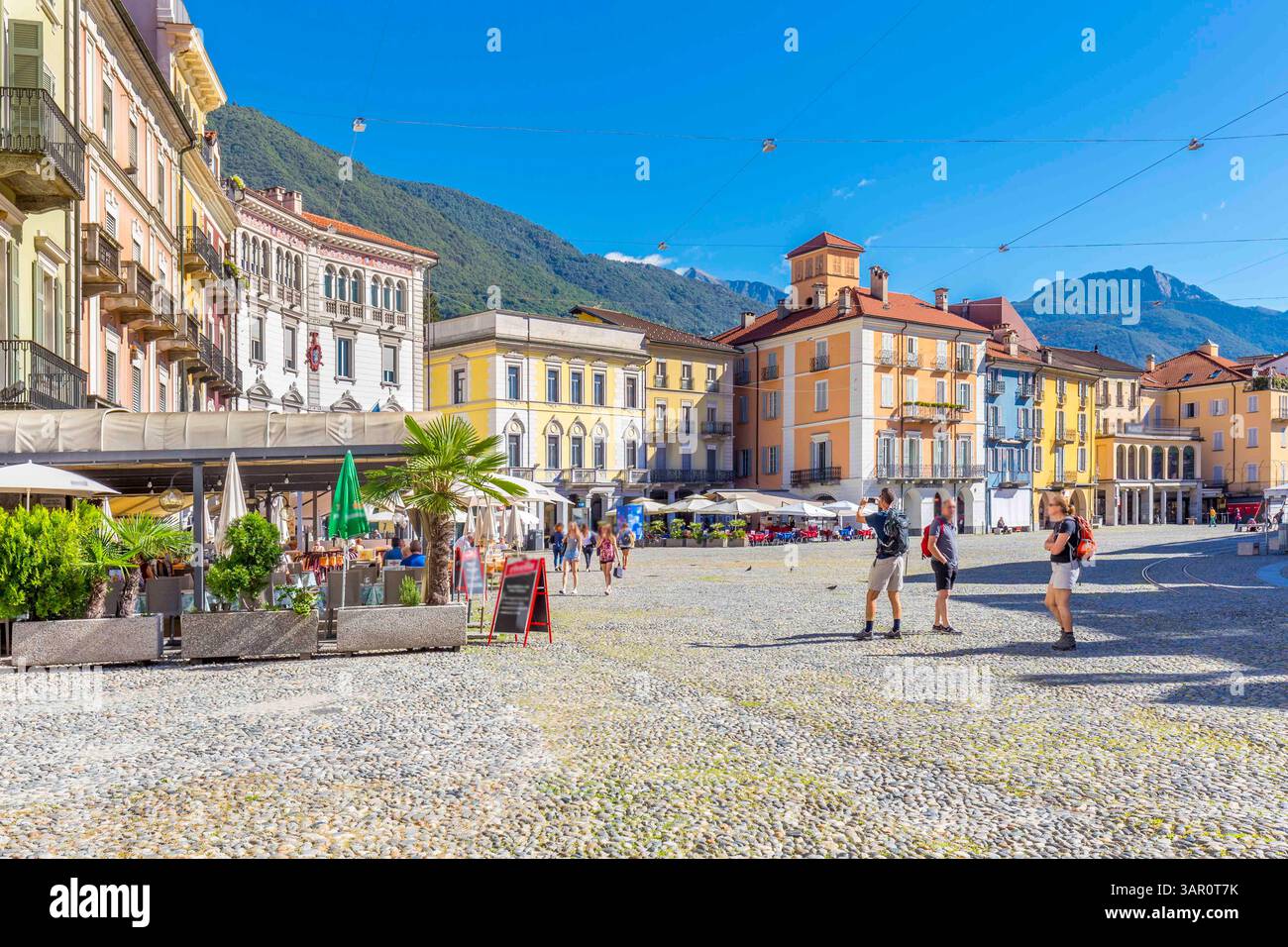 Locarno, Canton Tessin, Suisse, 05 septembre 2023, vue du centre-ville de Locarno, dans le canton Tessin district , Banque D'Images
