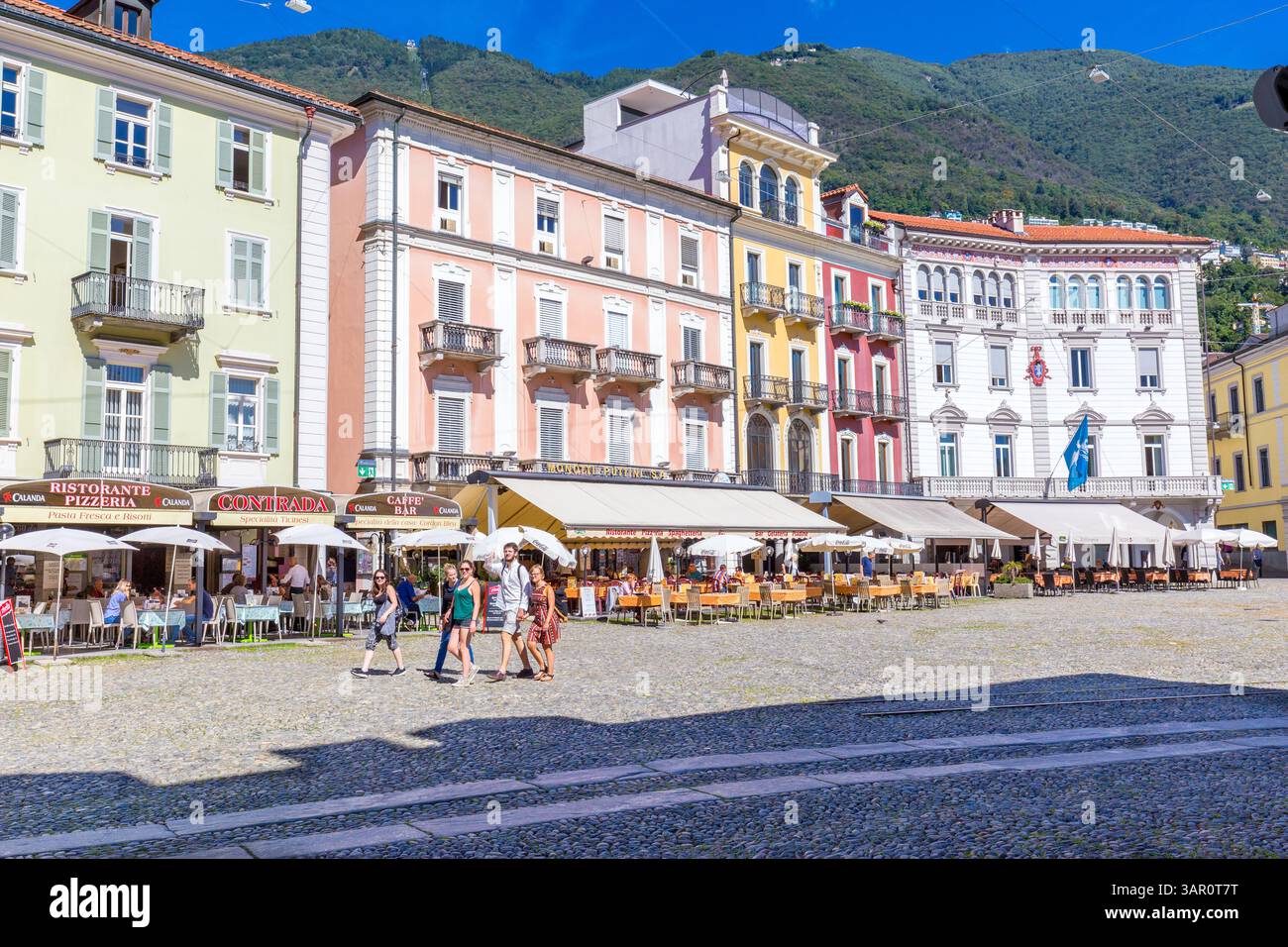 Locarno, Canton Tessin, Suisse, 05 septembre 2023, vue du centre-ville de Locarno, dans le canton Tessin district , Banque D'Images