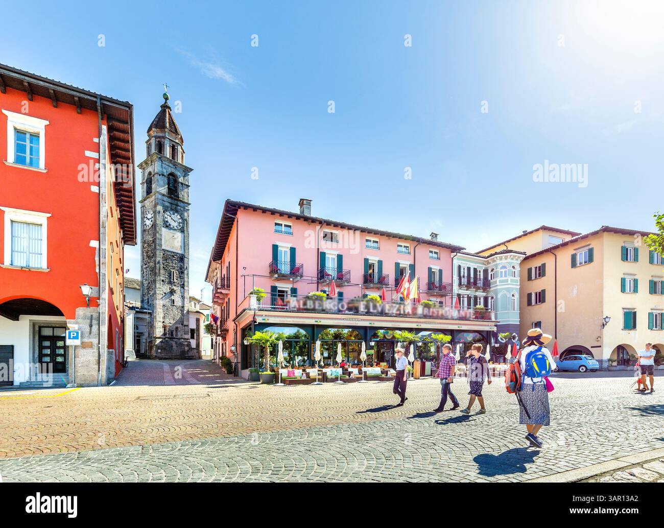 Ascona, Canton Tessin, Suisse, 09 juin 2023. Vue du centre-ville d'Ascona, dans le canton Tessin district , Suisse Banque D'Images