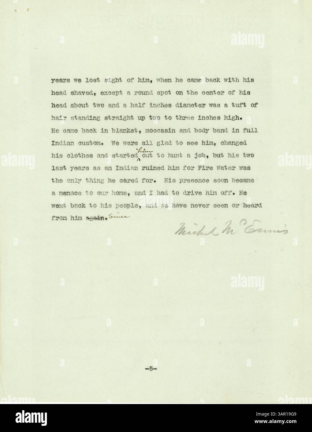 Décrit le voyage de Michael McEnnis à l'âge de 12 ans de Baltimore à formé Louis en novembre 1837. Le récit met en évidence son voyage en train, en diligence et en bateau à vapeur, ainsi que son interaction avec un garçon amérindien élevé par sa famille. Banque D'Images