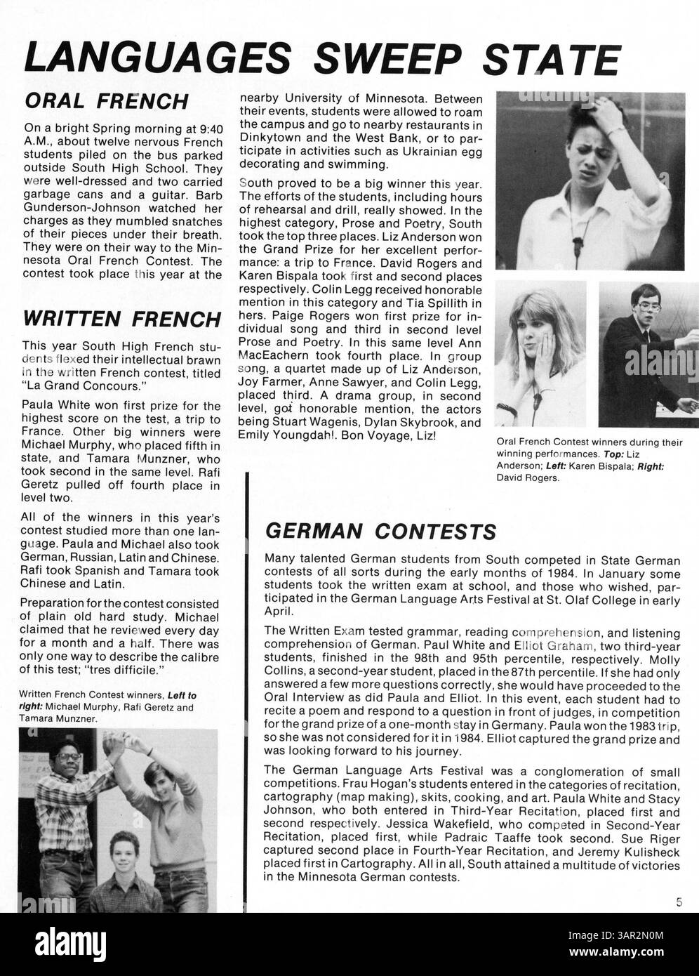 L'annuaire 'Tiger '84' de South High School fournit un enregistrement de l'année académique 1983-1984, y compris les étudiants, les professeurs, l'athlétisme et les événements scolaires. Banque D'Images