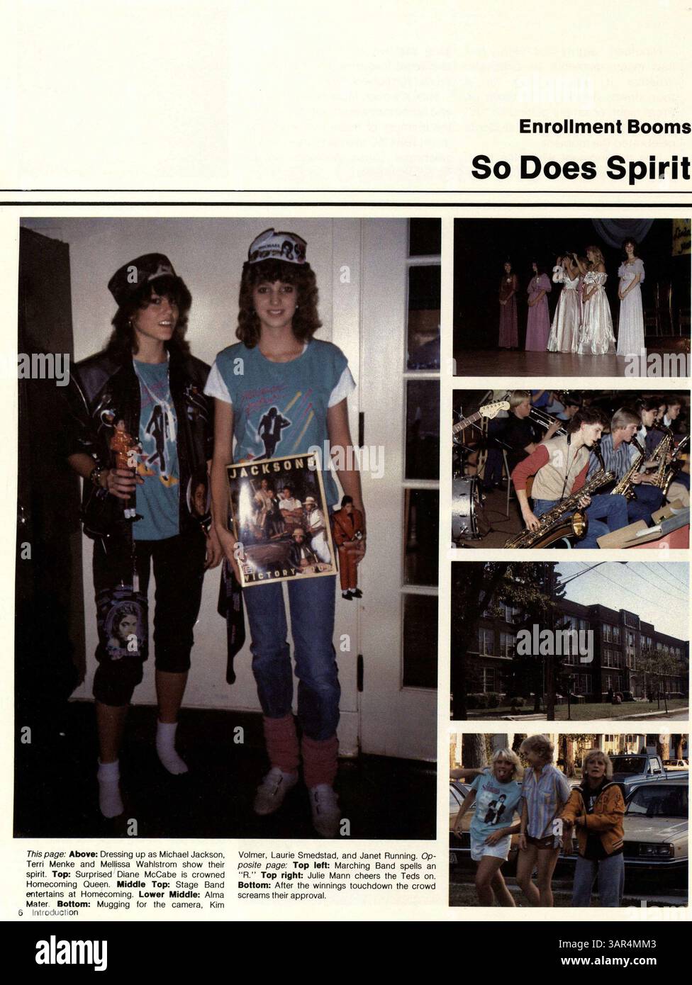 L'annuaire Sagamore 1985 de l'école secondaire Roosevelt présente les élèves, les enseignants, les clubs, l'athlétisme et les événements importants de l'année scolaire 1984-1985. Banque D'Images