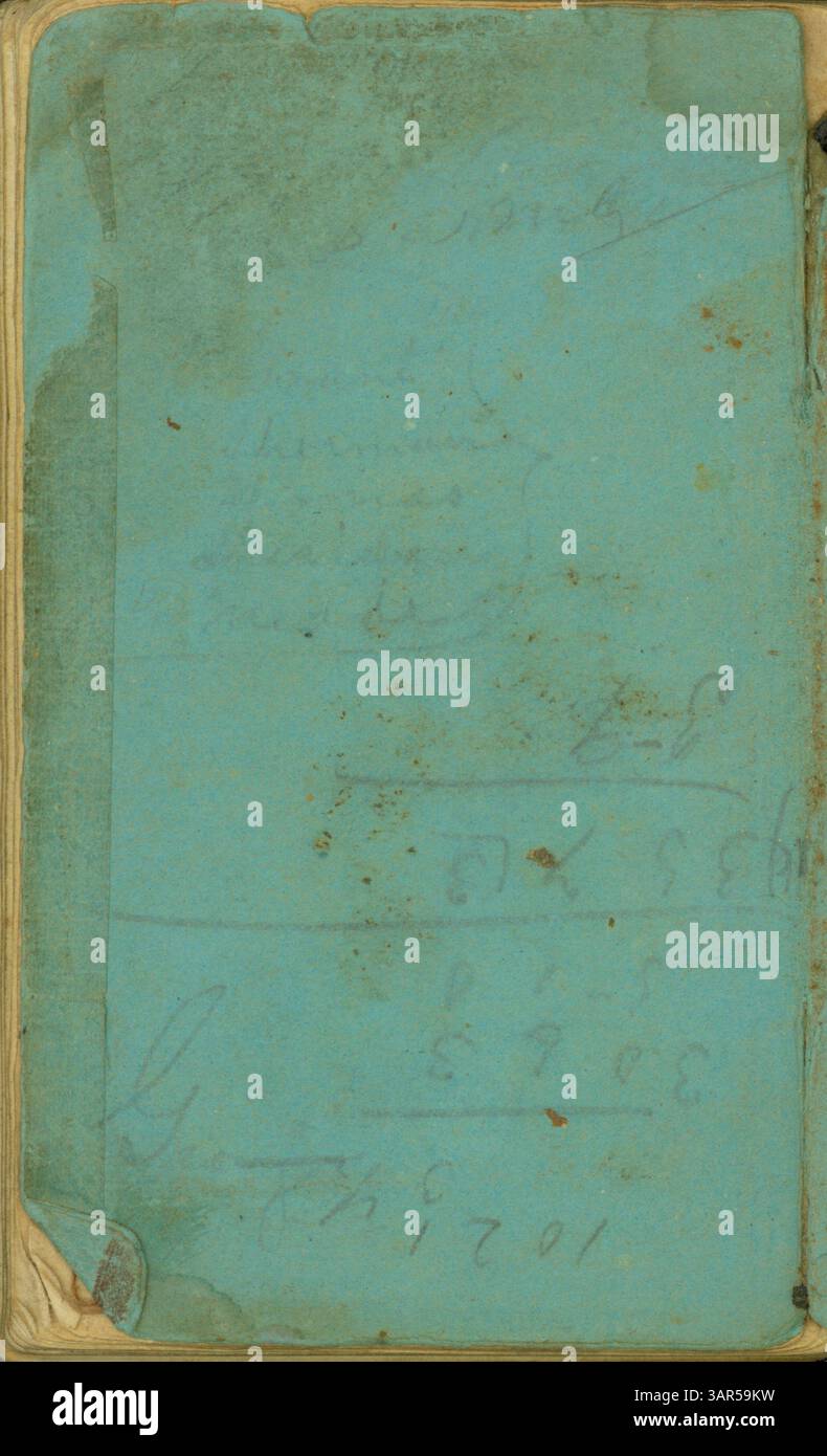 Ce journal de poche de John T. Clarke enregistre les efforts militaires du 31st Missouri Infantry en Géorgie pendant la campagne d'Atlanta, y compris les détails précis des pertes et des actions importantes sur le champ de bataille entre mai et août 1864. Banque D'Images