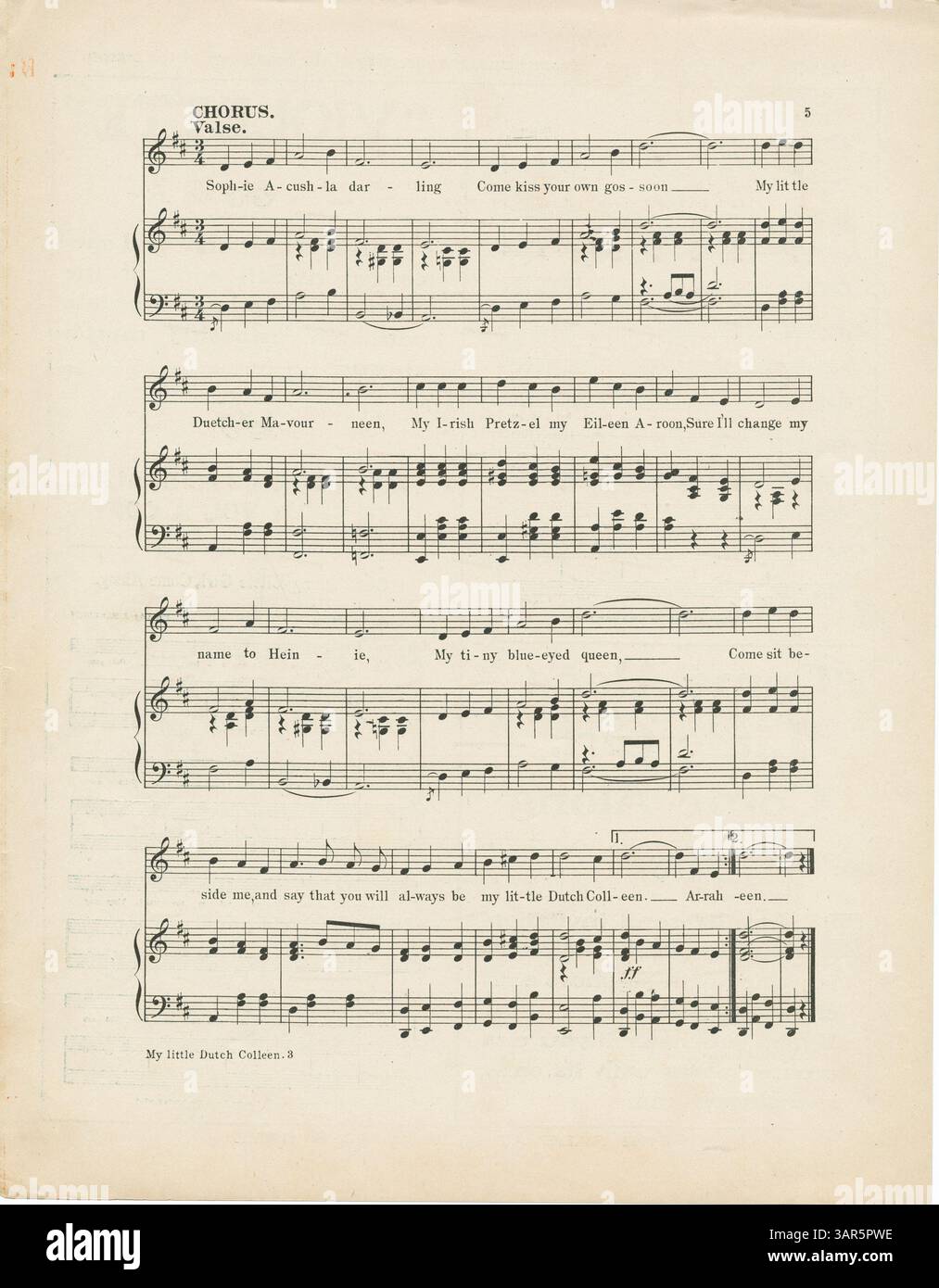 Cette publication de 1906 de P.J. Howley, 'My Little Dutch Colleen', présente du matériel protégé par copyright avec un avis de copyright clair en bas de la page, assurant la protection de la propriété intellectuelle. L'œuvre est une représentation de la musique et de la culture américaines du début du XXe siècle, conservée dans les bibliothèques de l'Université de l'Oregon. Banque D'Images