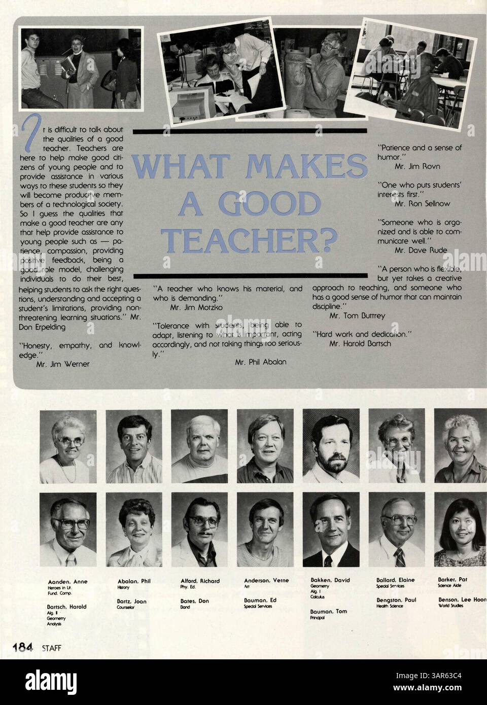 Le Hopkins High Yearbook 1987, intitulé Regalia 1987 : Out of the Blue, documente les étudiants, les enseignants, les clubs, l'athlétisme, et des événements de l'année scolaire 1986-1987, capturant les moments clés et la vie étudiante. Banque D'Images