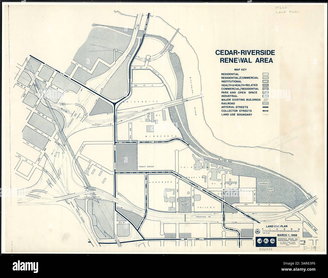 Une carte de la région de Cedar-Riverside décrit les zones ...