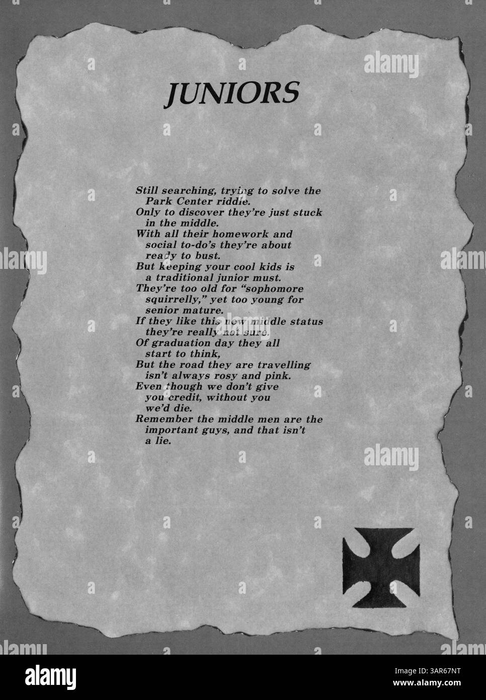 L'annuaire 1982 de Park Center High, « Pirate Treasures », relate les réalisations académiques, sportives et sociales des étudiants et des professeurs de l'école au cours de l'année académique 1981-1982. Banque D'Images