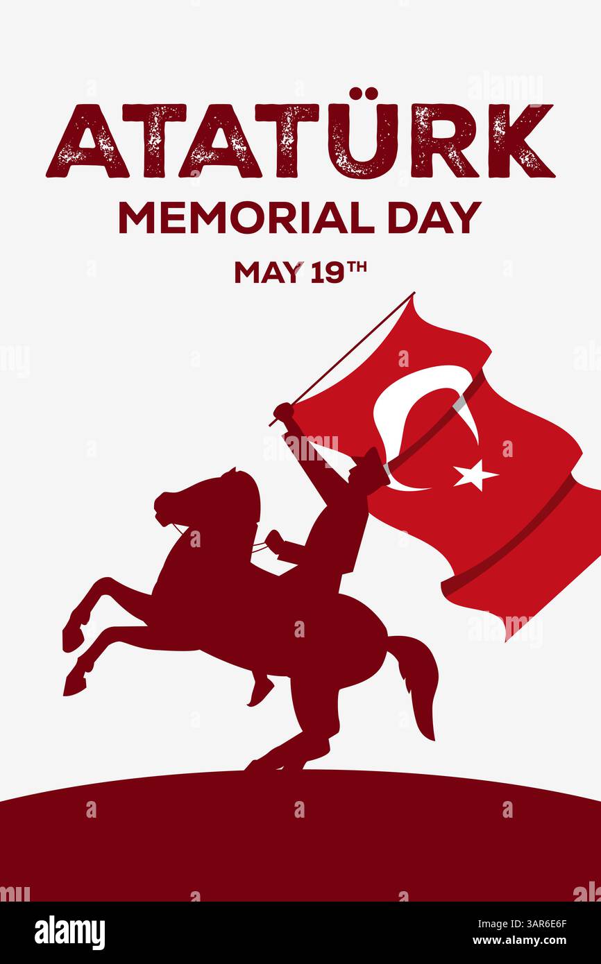 ataturk memorial day illustration de bannière verticale dans un style plat Illustration de Vecteur