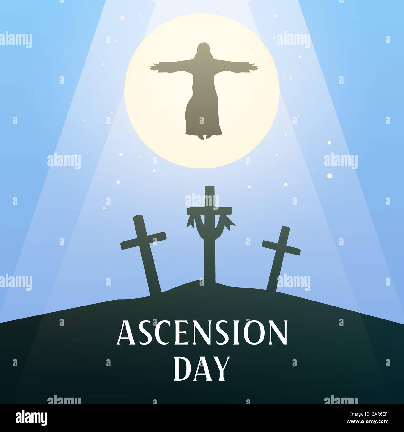 illustration pour célébrer le jour de l'ascension en silhouette Illustration de Vecteur