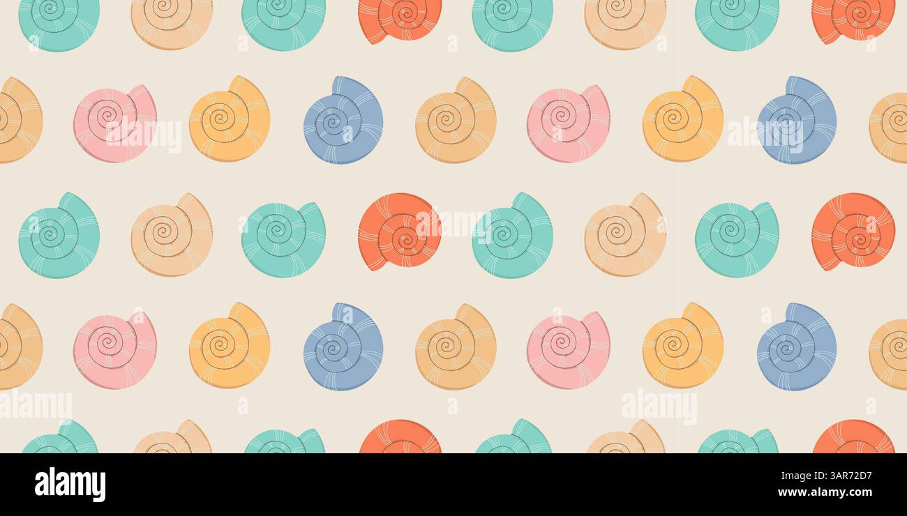 Motif sans couture de coquillages de mer Illustration de Vecteur