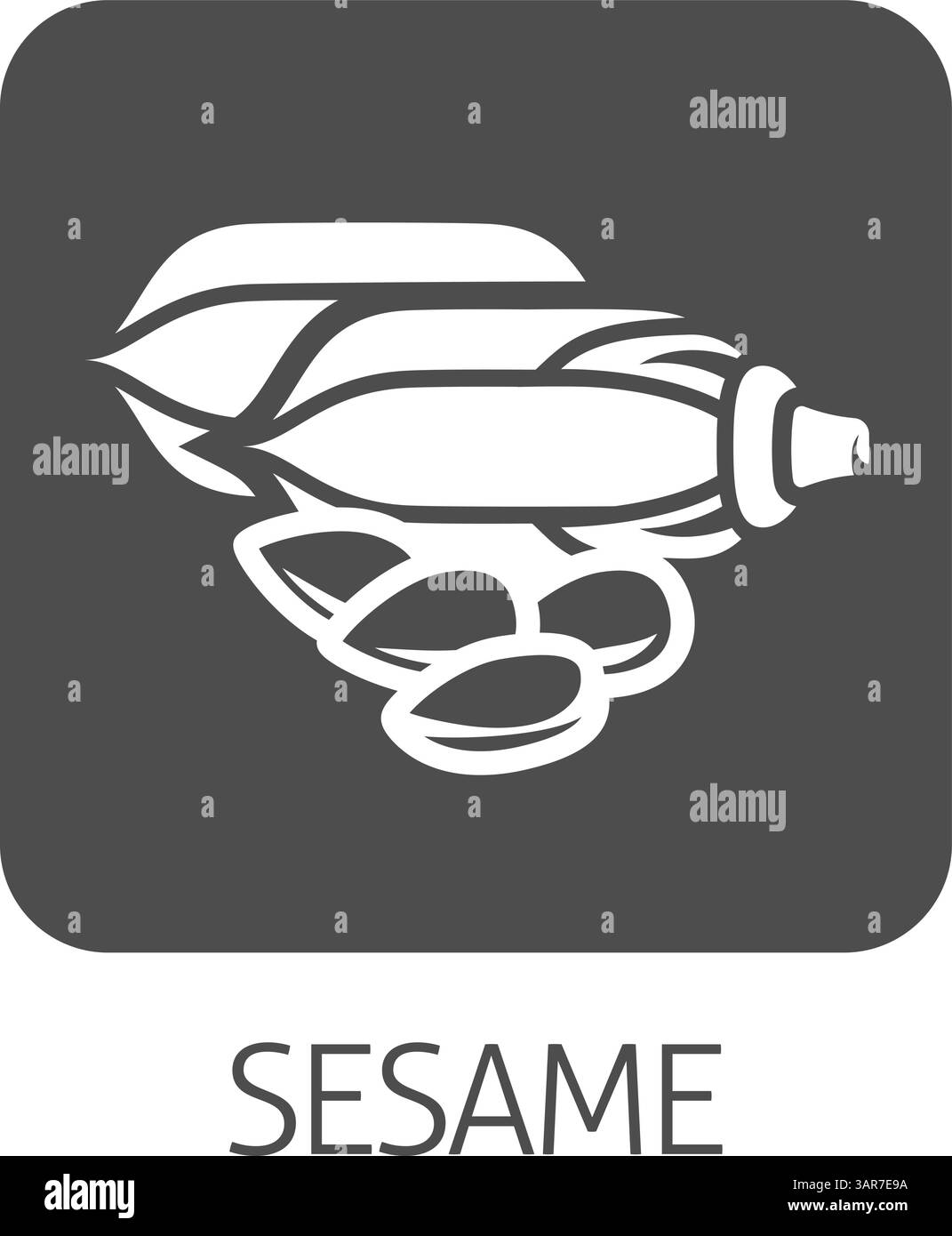 Concept d'icône d'allergène alimentaire de capsule de graines de sésame Illustration de Vecteur