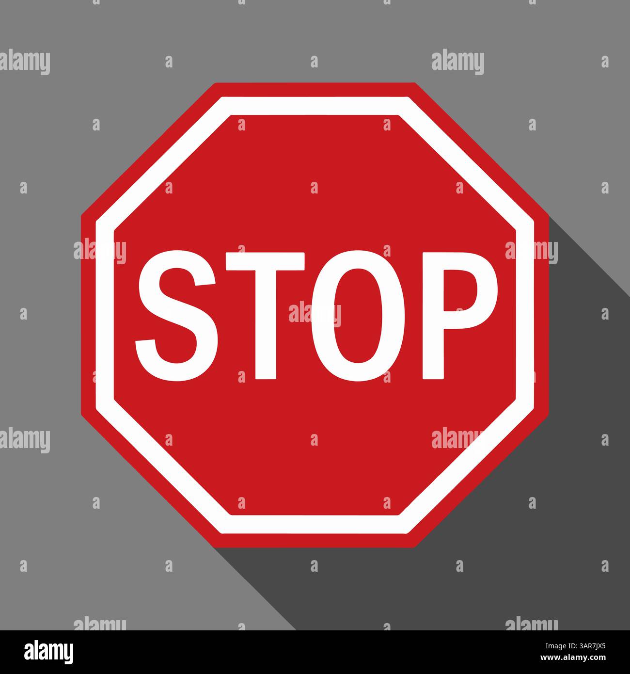 Panneau stop rouge. Symbole d'arrêt d'avertissement réglementaire de la circulation. Illustration vectorielle. Illustration de Vecteur