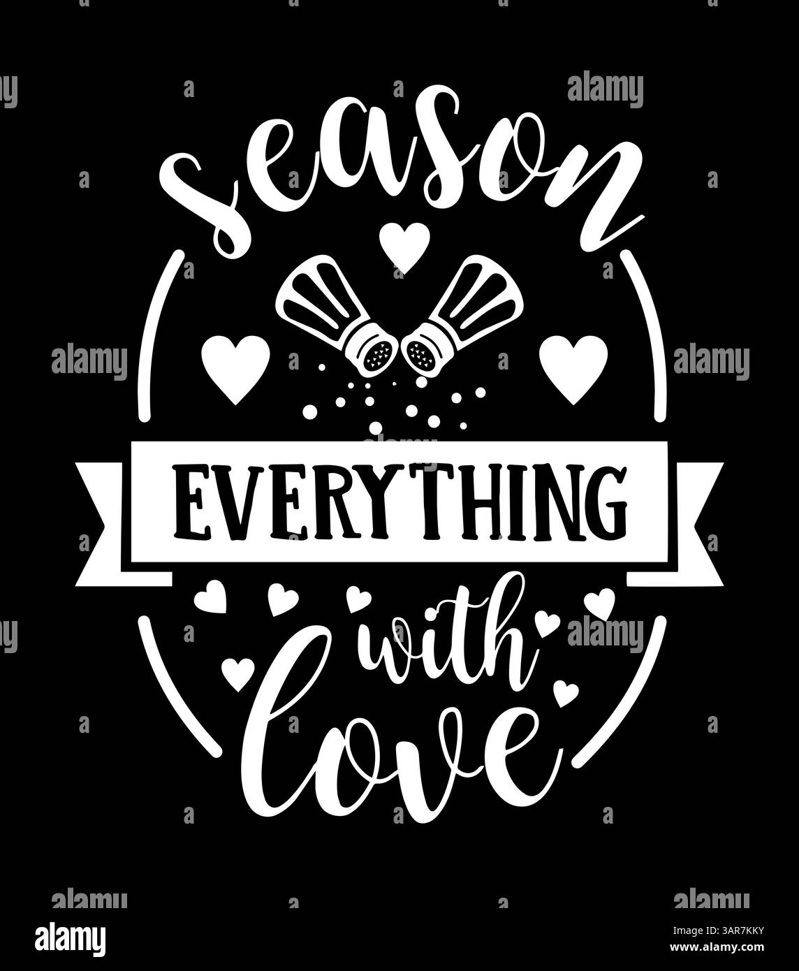 Assaisonnez tout avec amour. Motif T-shirt Illustration de Vecteur