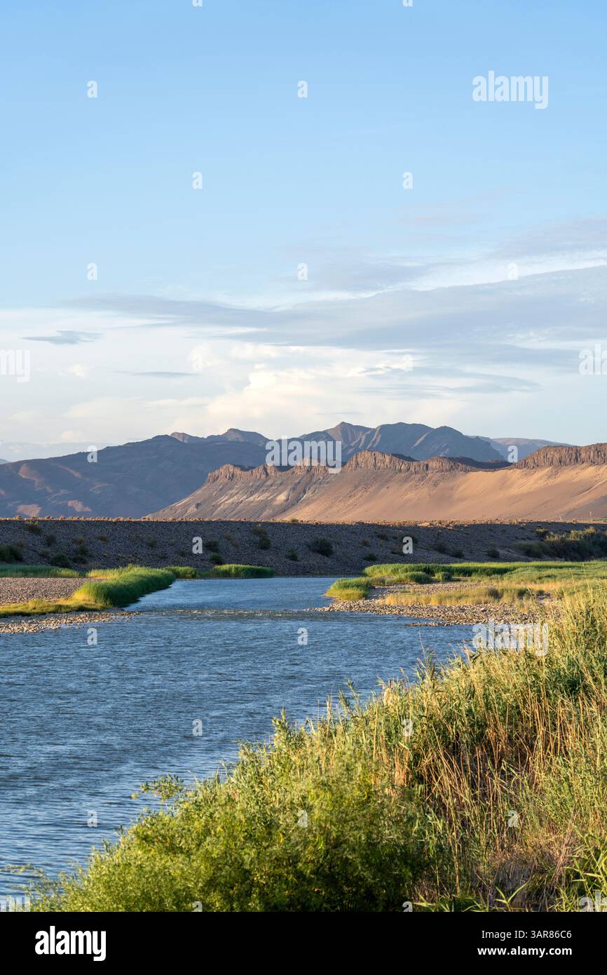 Norotshama Resort, vue sur la rivière Orange en Namibie Banque D'Images