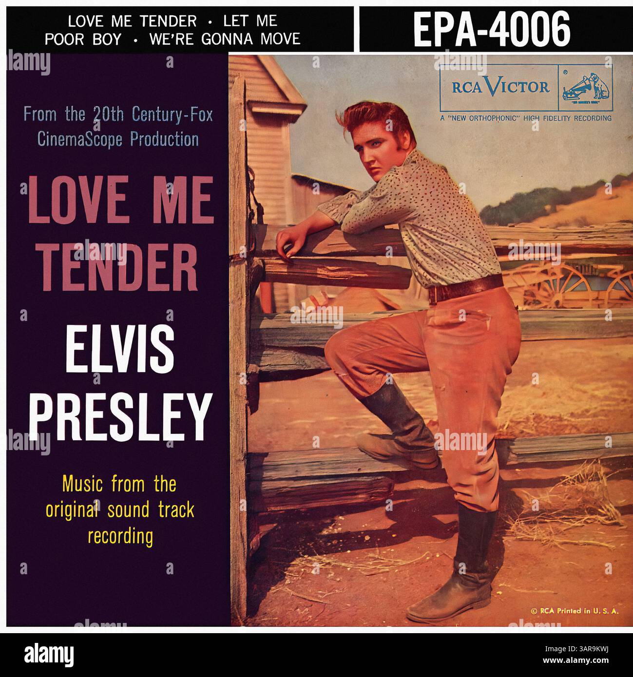 Elvis Presley - Love me Tender - couverture de disque vinyle vintage Banque D'Images